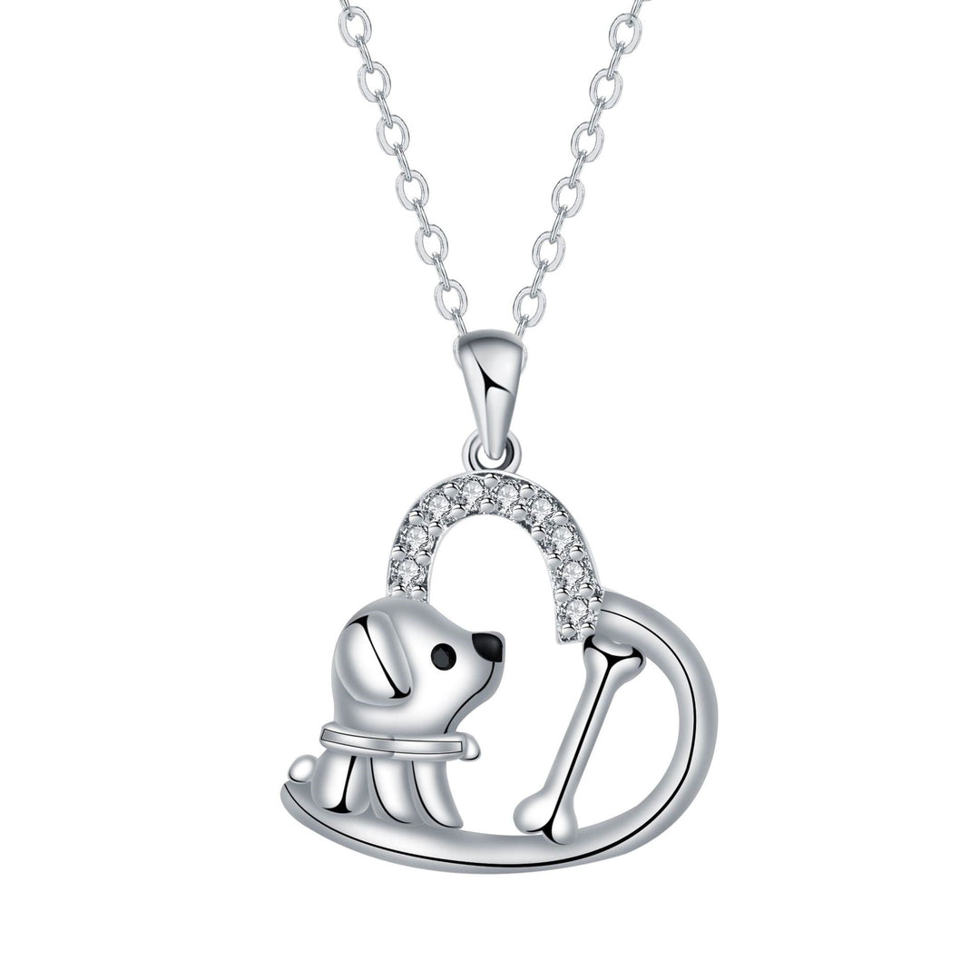 Collar de plata con corazón 'Fiel Compañero'