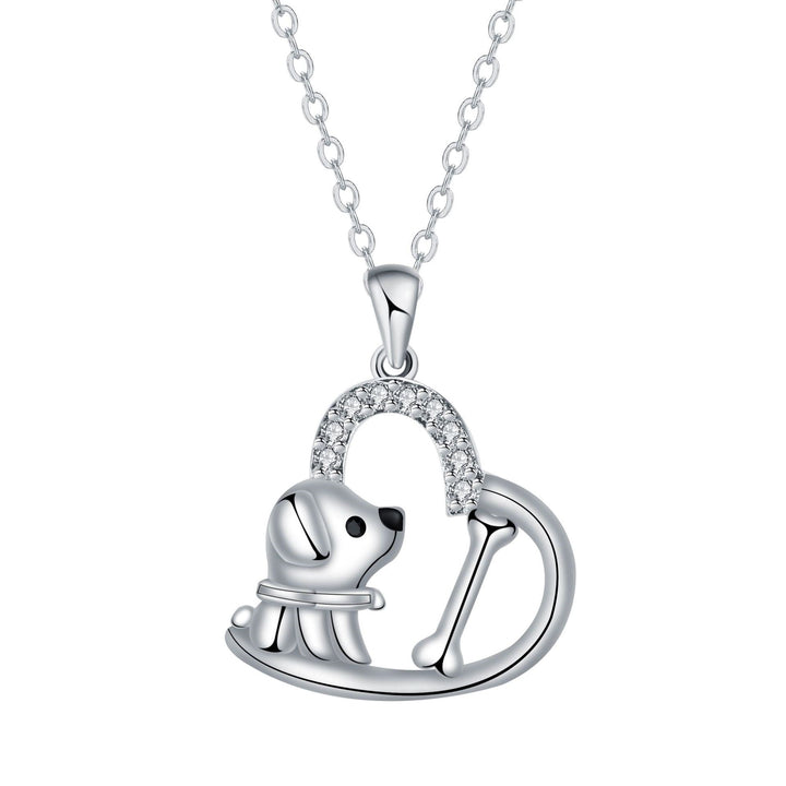 Collar de plata con corazón 'Fiel Compañero'