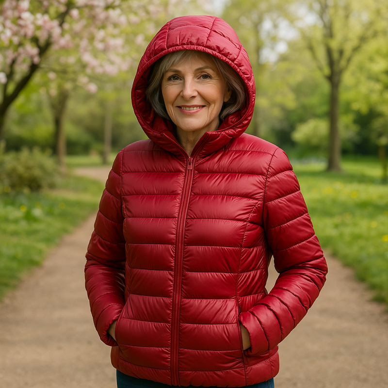 Ilona | Chaqueta de entretiempo en rojo oscuro