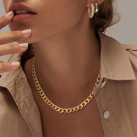 Collar Cubano de Eslabones en Oro