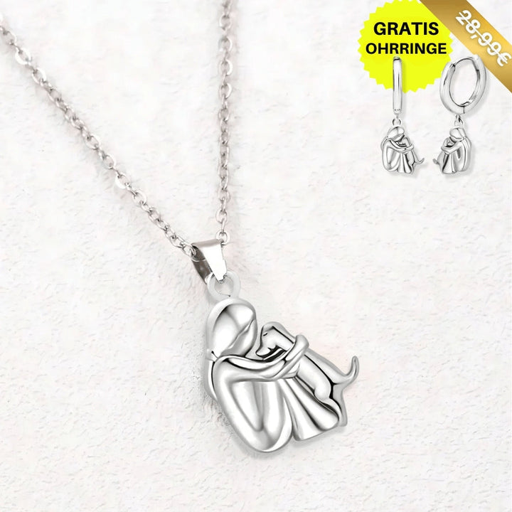 Collar de la Suerte con Diseño de Perro (Incluye Pendientes Gratis)