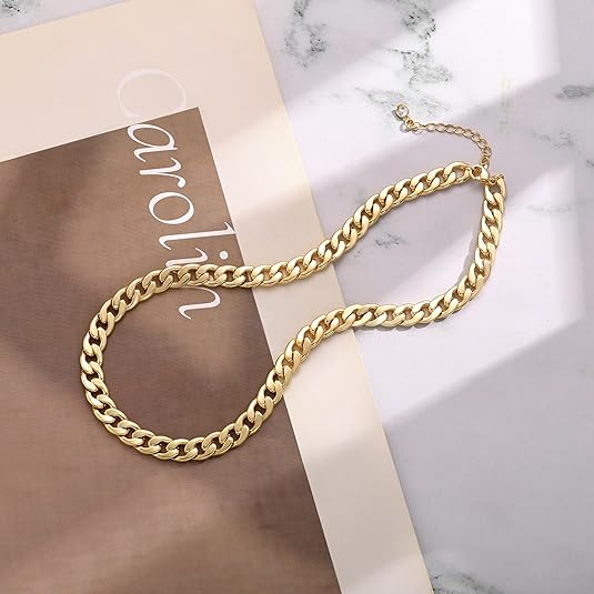Collar Cubano de Eslabones en Oro