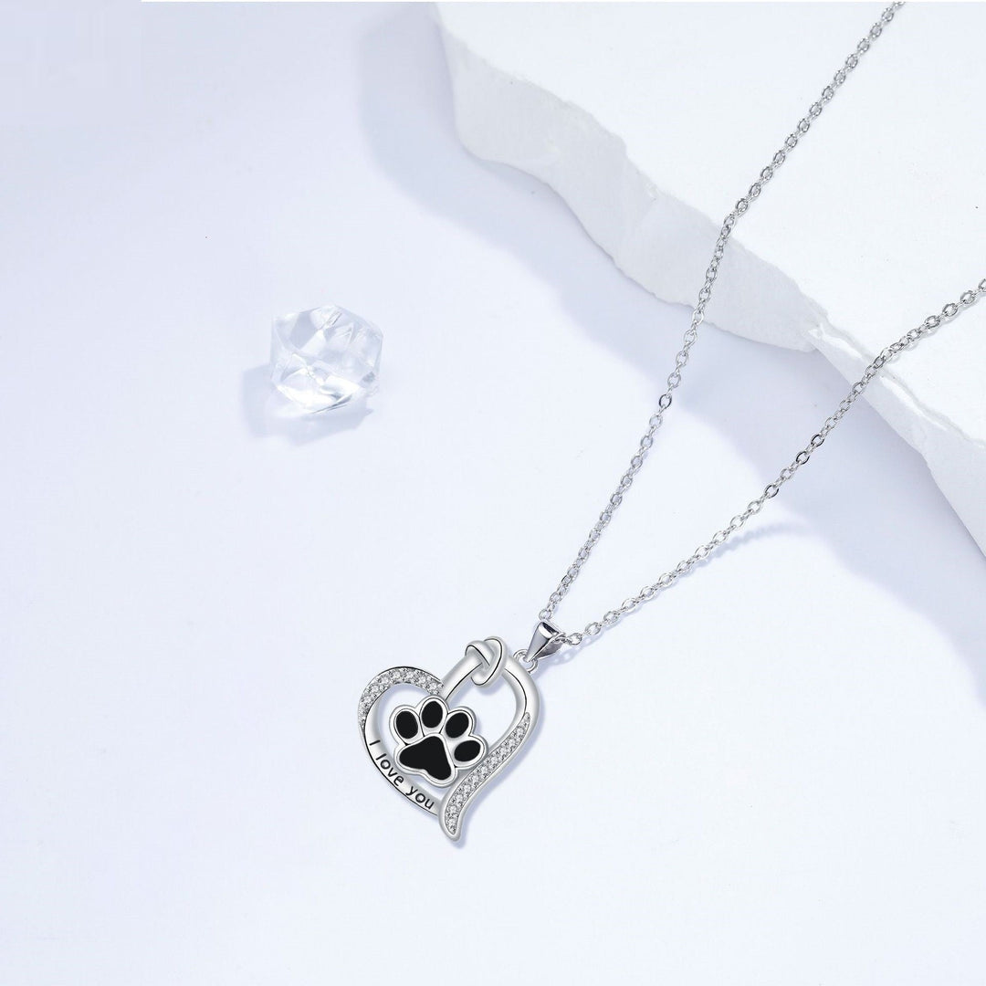Collar Corazón y Huella - Recuerdo de Amigos Fieles