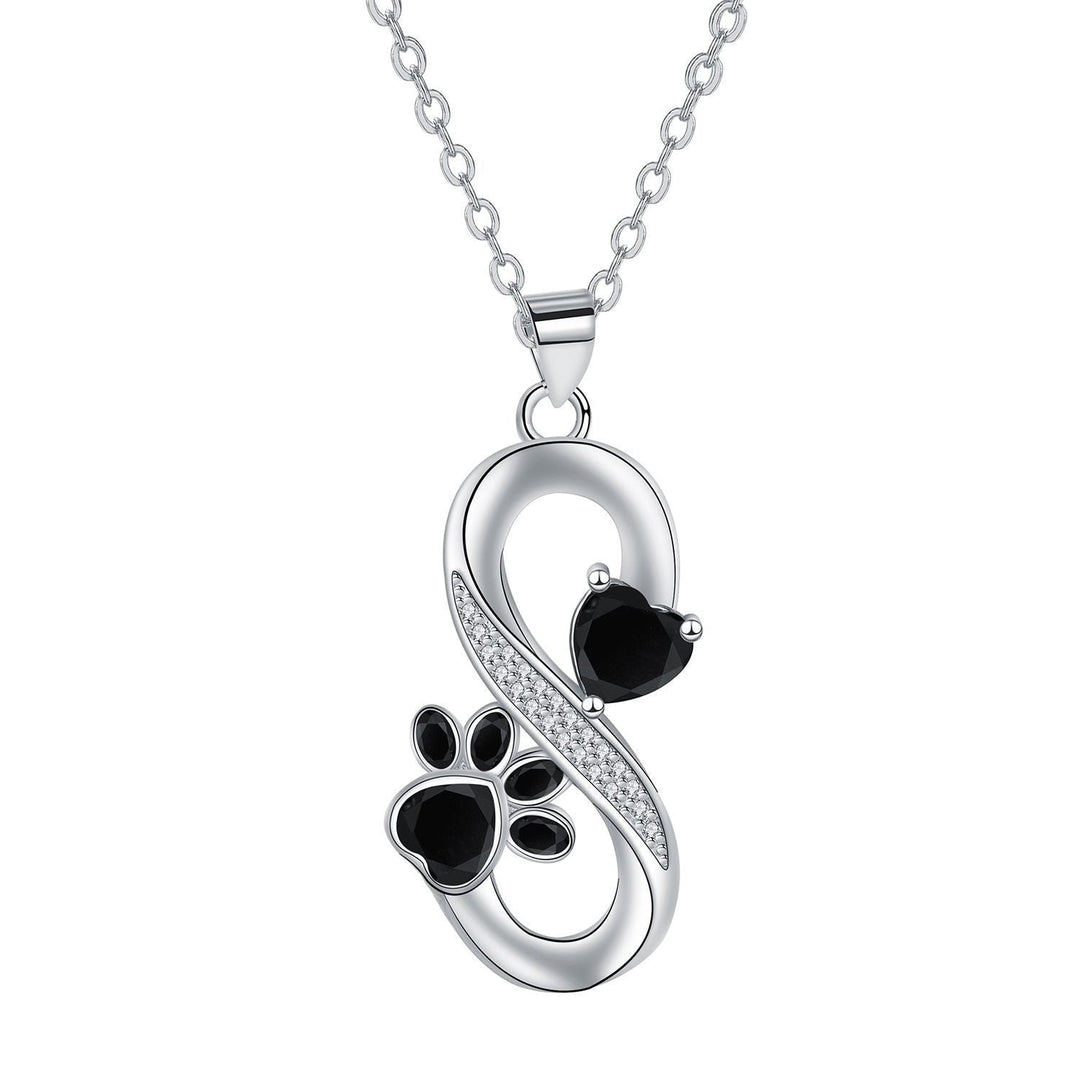 Collar Corazón con Diseño Infinito y Huella