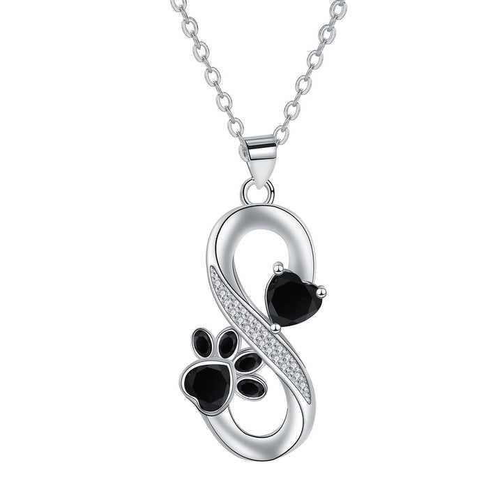 Collar Corazón con Diseño Infinito y Huella