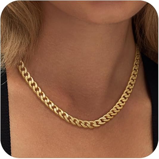 Collar Cubano de Eslabones en Oro