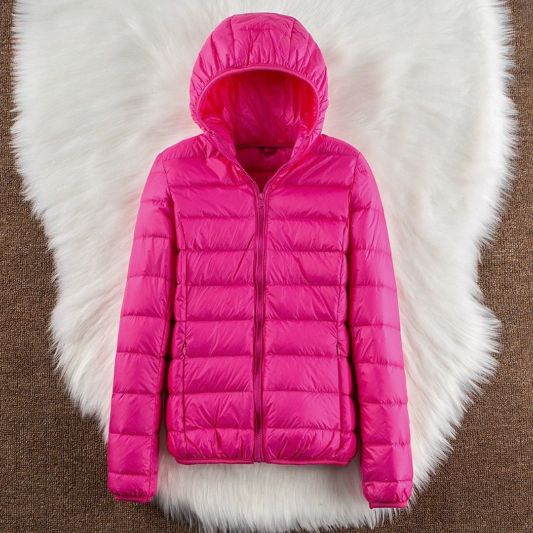 Ilona | Chaqueta Rosa Brillante para Entretiempo