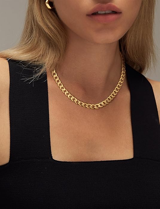 Collar Cubano de Eslabones en Oro