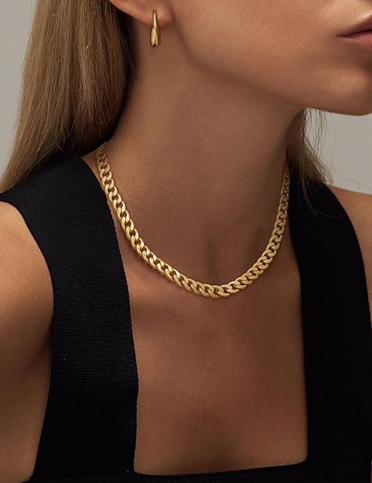 Collar Cubano de Eslabones en Oro