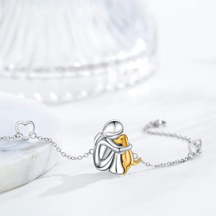 Pulsera ajustable de amistad con diseño de perros