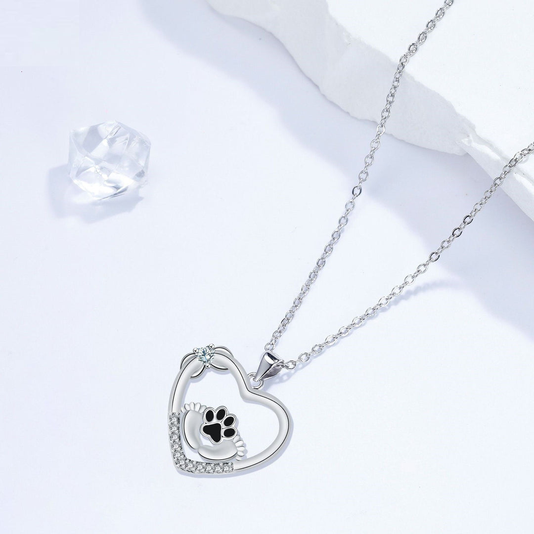 Collar con Huellas y Circonitas - Compañeros Fieles
