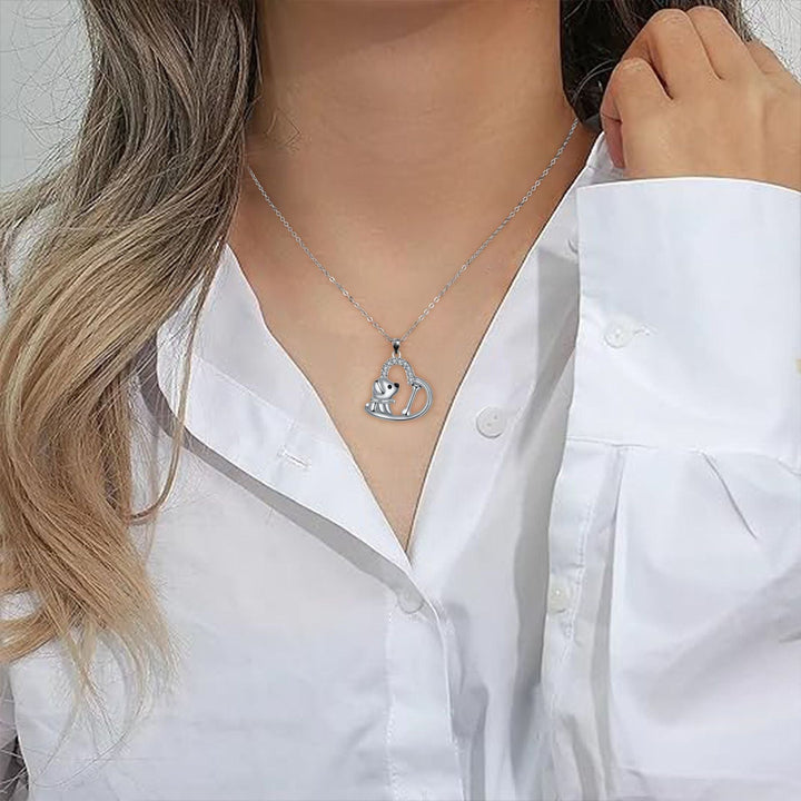 Collar de plata con corazón 'Fiel Compañero'