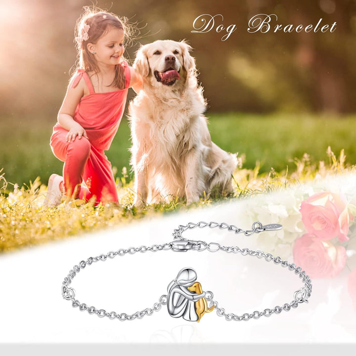 Pulsera ajustable de amistad con diseño de perros