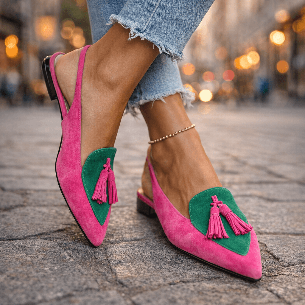 Lorena - Sandalias con Tiras y Borlas para Mujer
