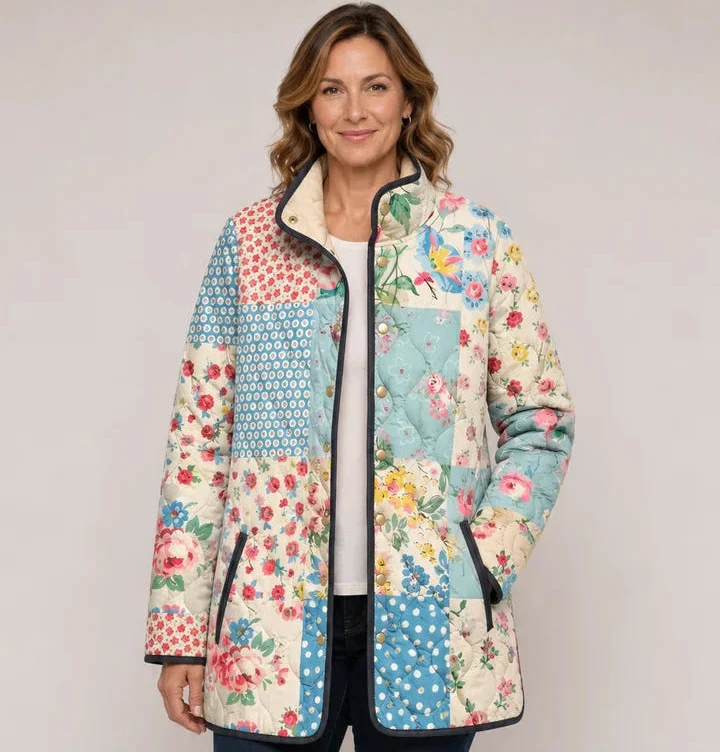 Anja | Chaqueta acolchada multicolor de patchwork