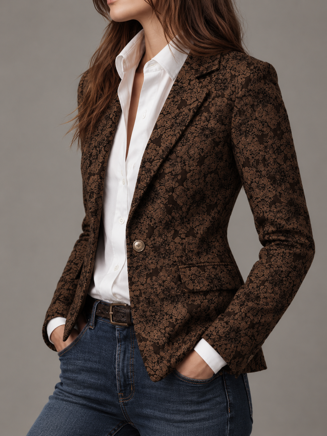 Carmen | Tailored Jacquard Cashmere Blazer