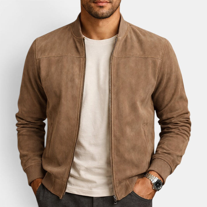 Chaqueta Bomber Premium para Hombre – Ligera con Efecto Suede