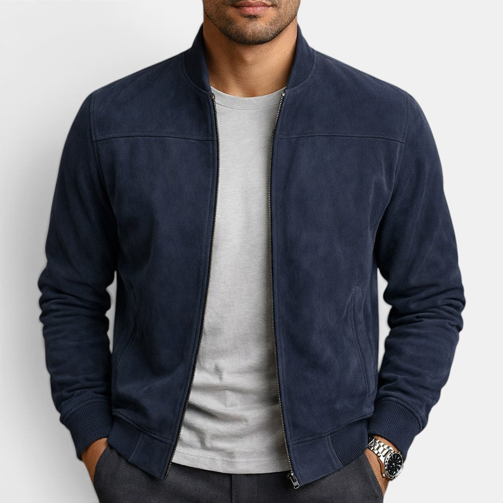Chaqueta Bomber Premium para Hombre – Ligera con Efecto Suede