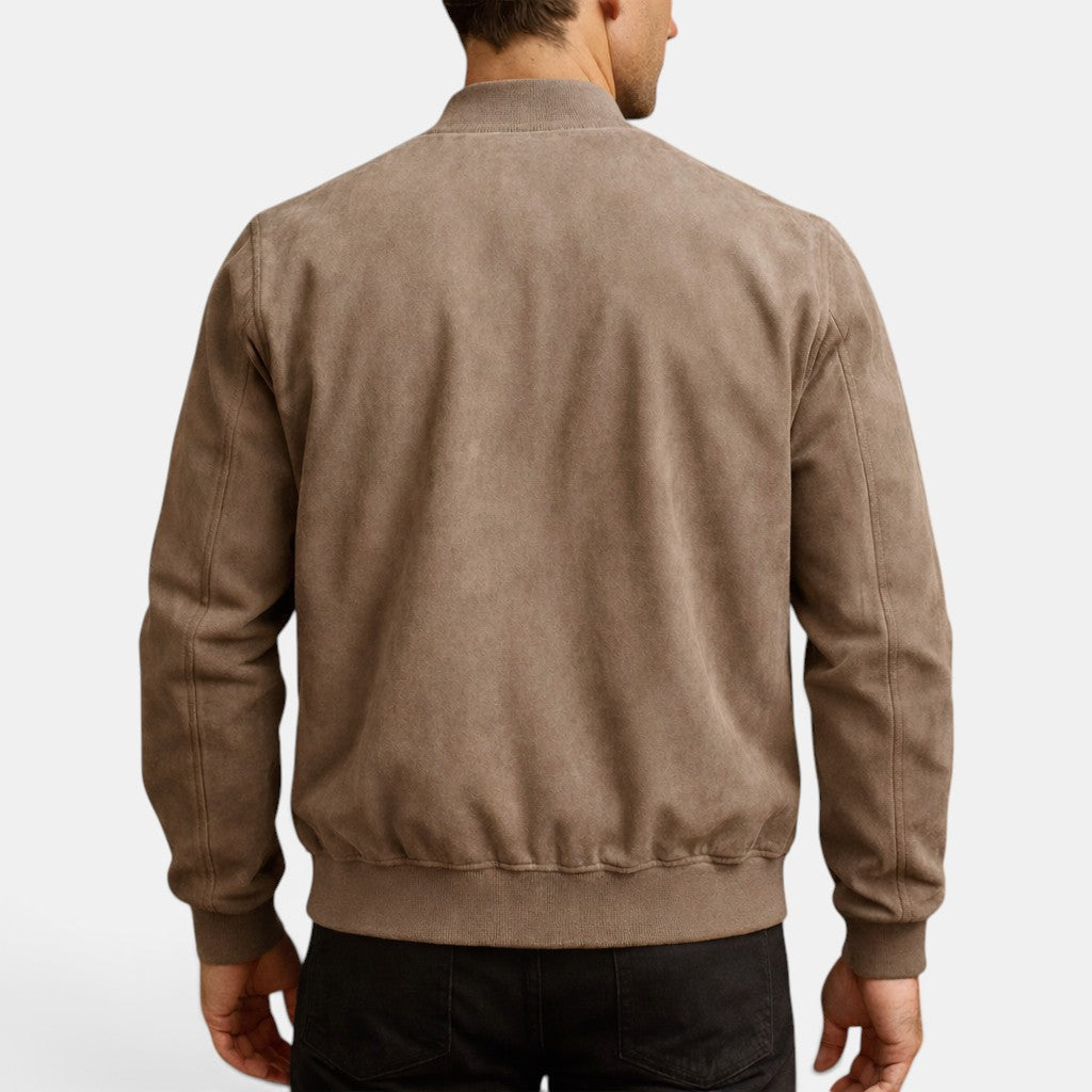 Chaqueta Bomber Premium para Hombre – Ligera con Efecto Suede