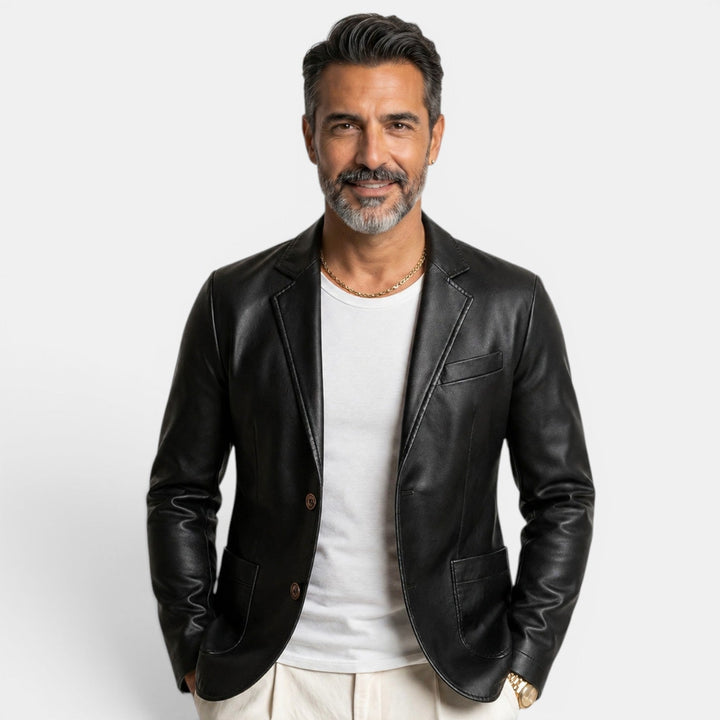 Chaqueta de Cuero Masculina para Primavera