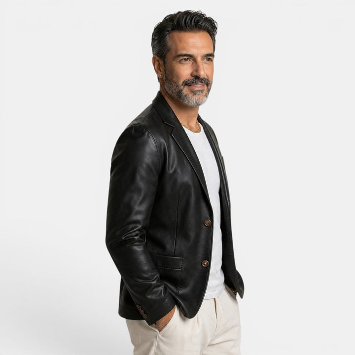 Chaqueta de Cuero Masculina para Primavera