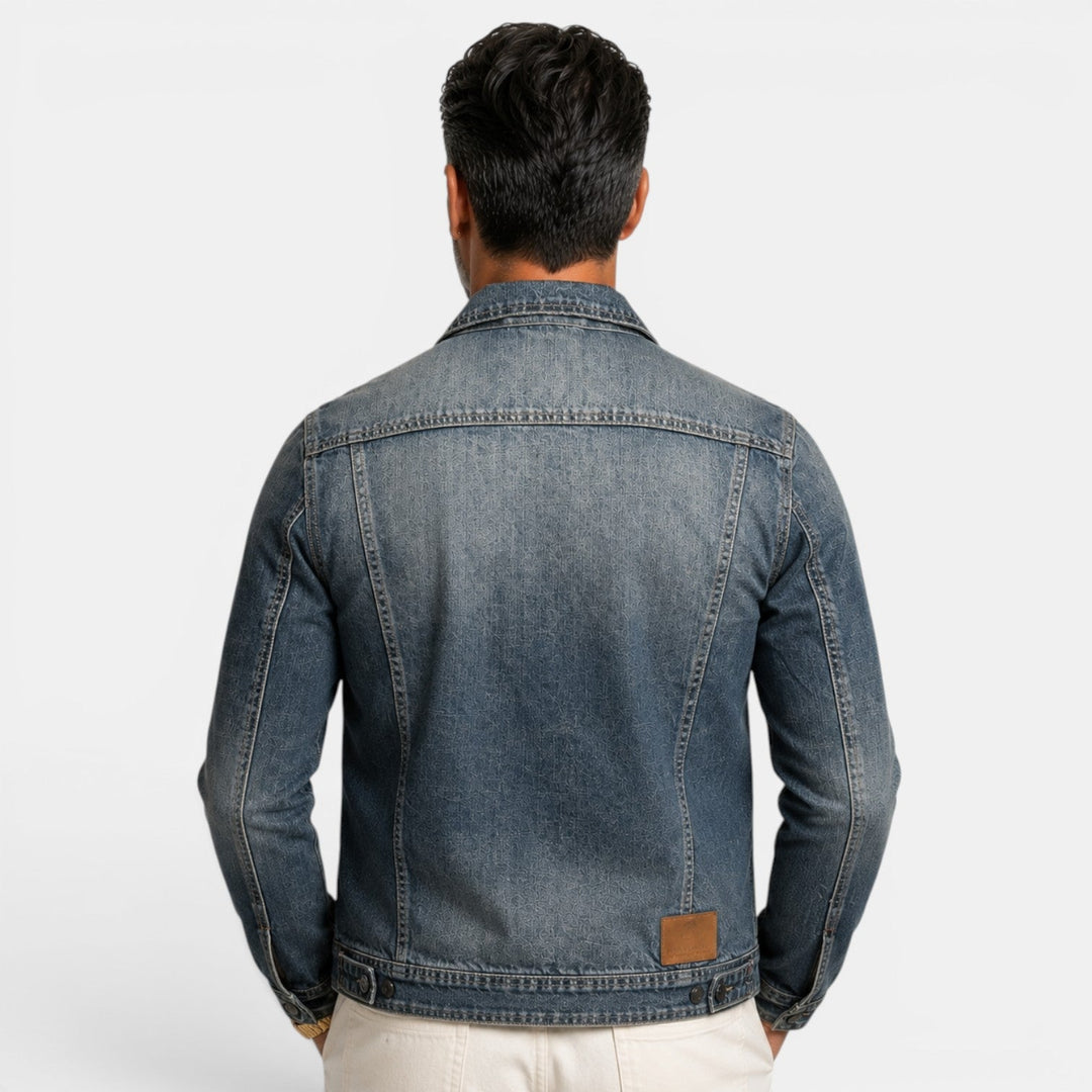Chaqueta de denim azul para hombre