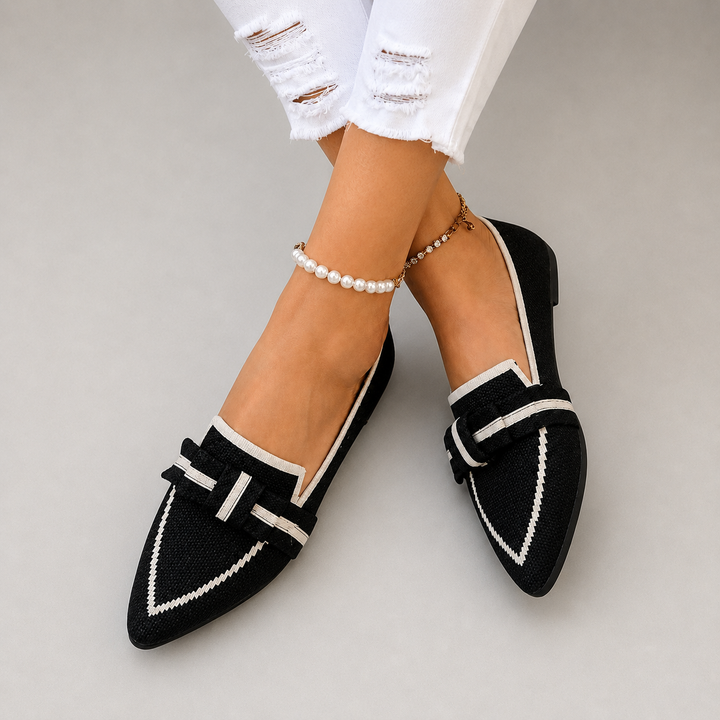 Zapatos planos de mujer con diseño anudado