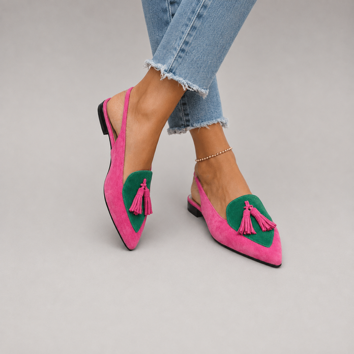 Lorena - Sandalias con Tiras y Borlas para Mujer