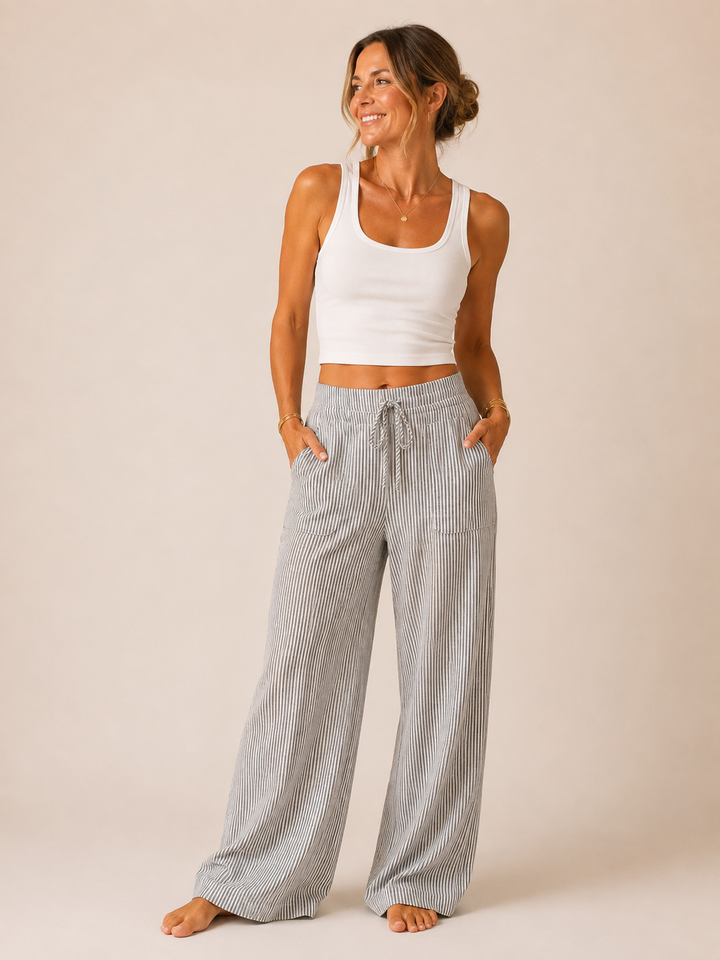 Dominique | Pantalones anchos y cómodos con detalles elegantes