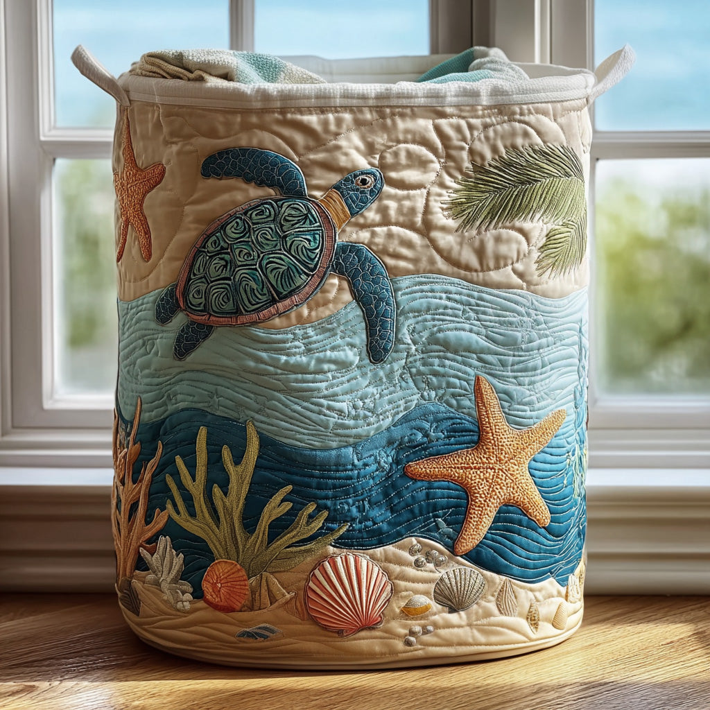 CORAL | CESTA DE ROPA HARMONÍA MARINA