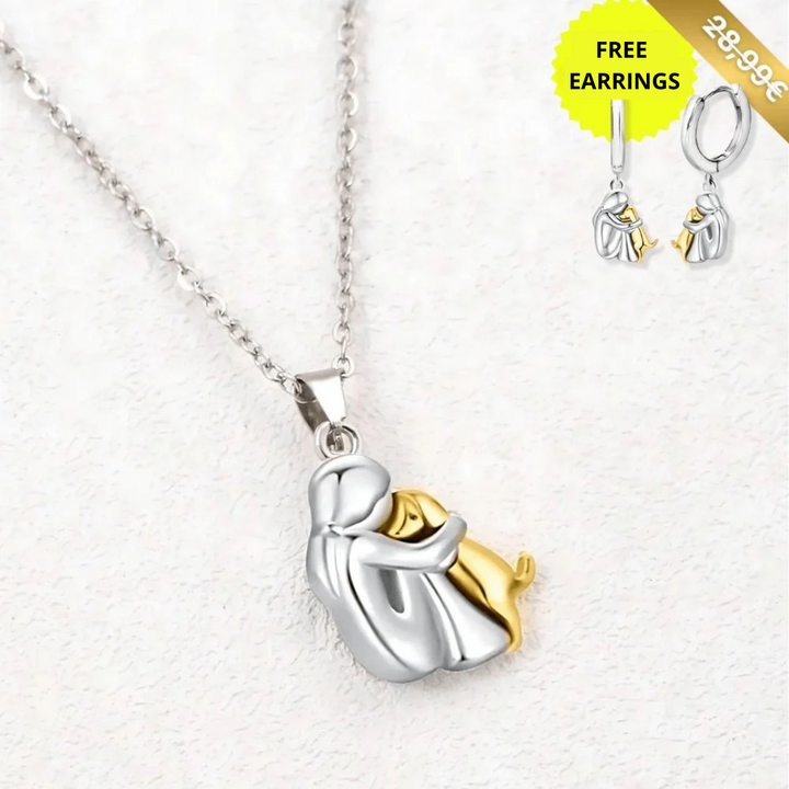 Collar de la Suerte con Diseño de Perro (Incluye Pendientes Gratis)
