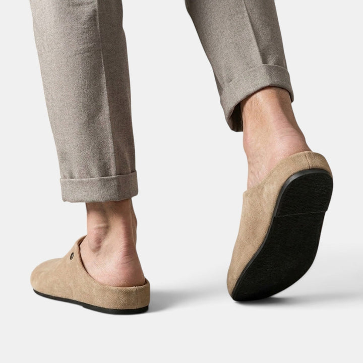 Zuecos Hombre Ante Retro Suela Gruesa