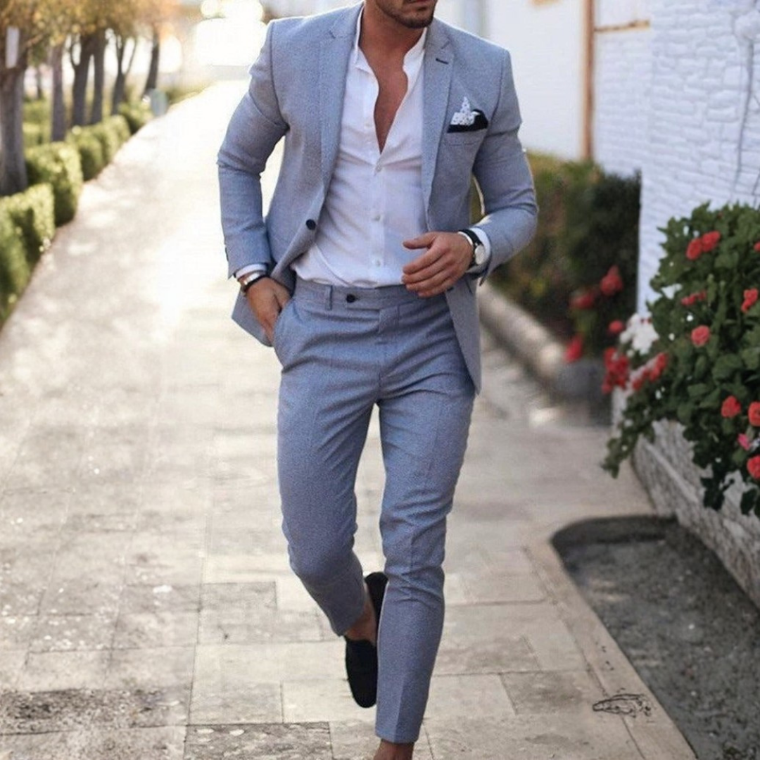 Gonzalo | Traje de Lino de Dos Piezas Slim Fit Hombre Solapa Clásica