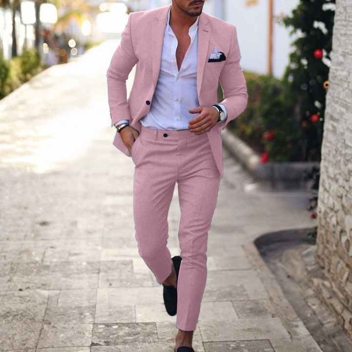 Gonzalo | Traje de Lino de Dos Piezas Slim Fit Hombre Solapa Clásica