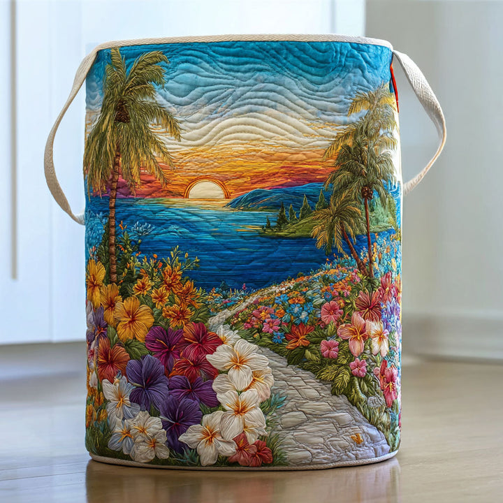 SUNSETBLOOM | CESTA TROPICAL DE ALMACENAMIENTO CON ACOLCHADO
