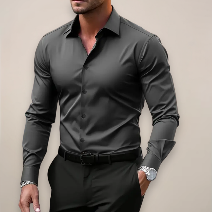 Javier | Camisa Vestir Hombre Manga Larga Botones Cuello Clásico
