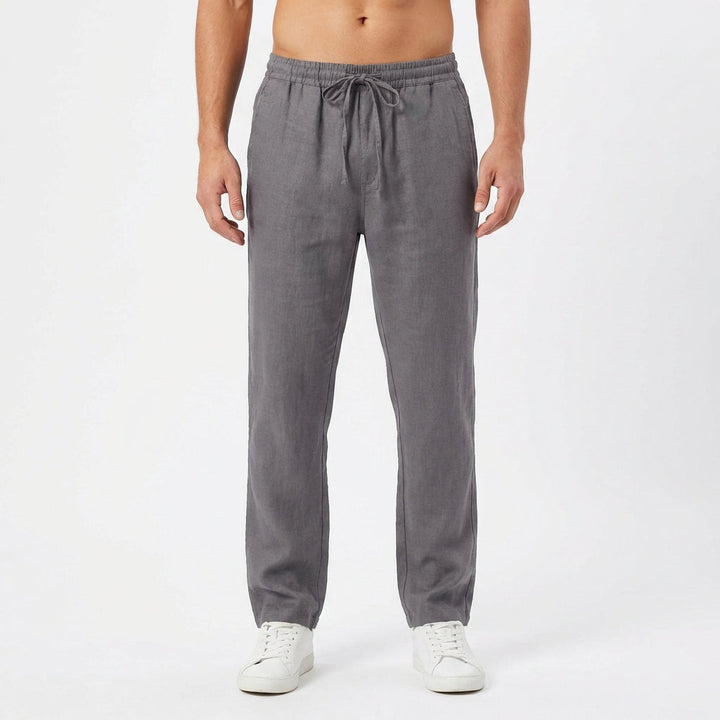 Lucas | Pantalones de Lino Hombre con Cintura Elástica y Pernera Recta