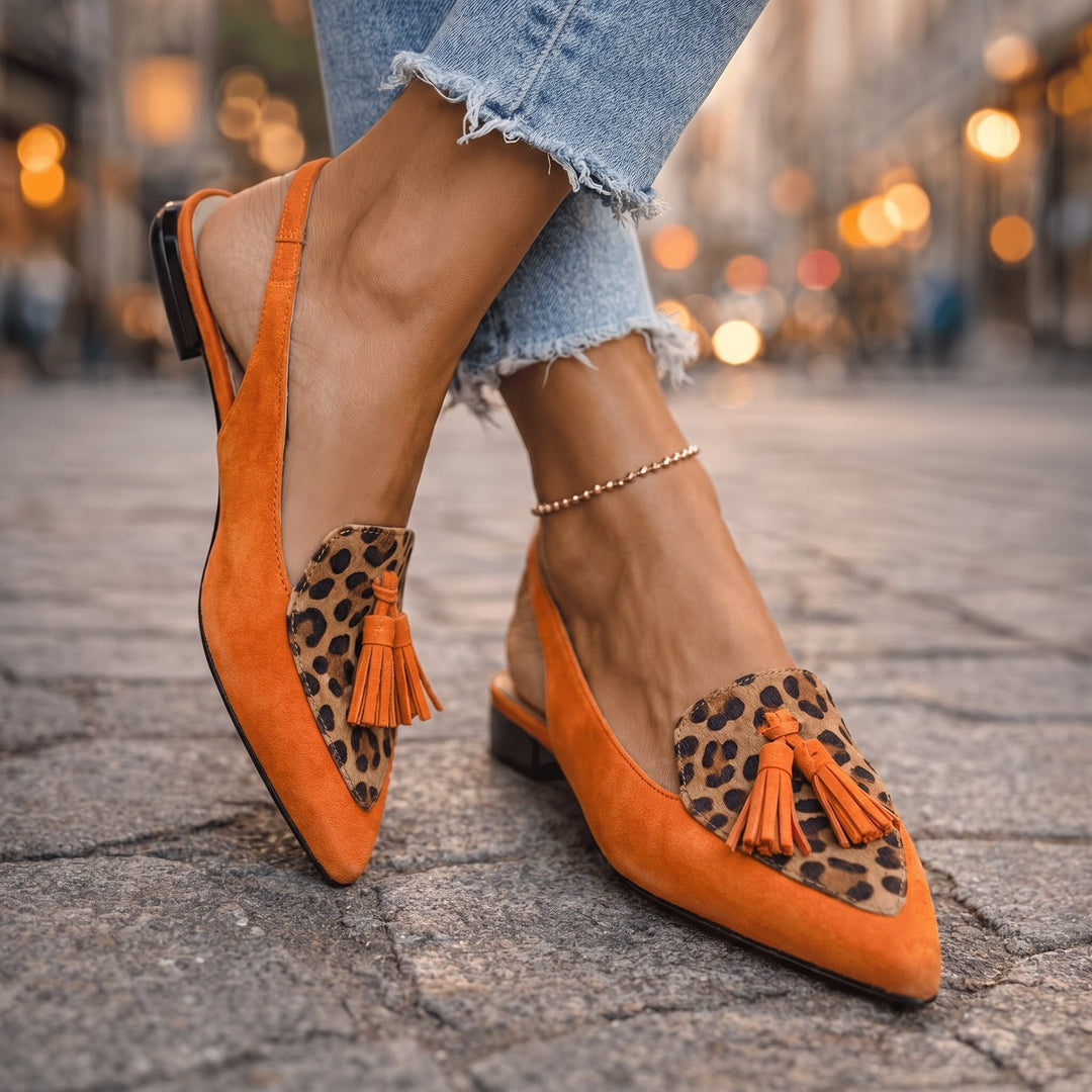 Lorena - Sandalias con Tiras y Borlas para Mujer