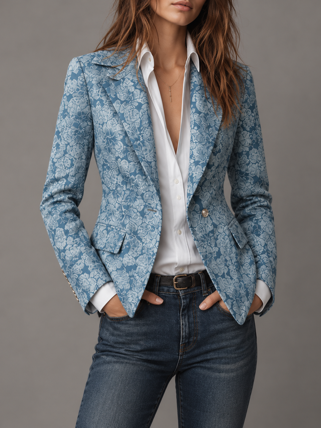 Carmen | Tailored Jacquard Cashmere Blazer
