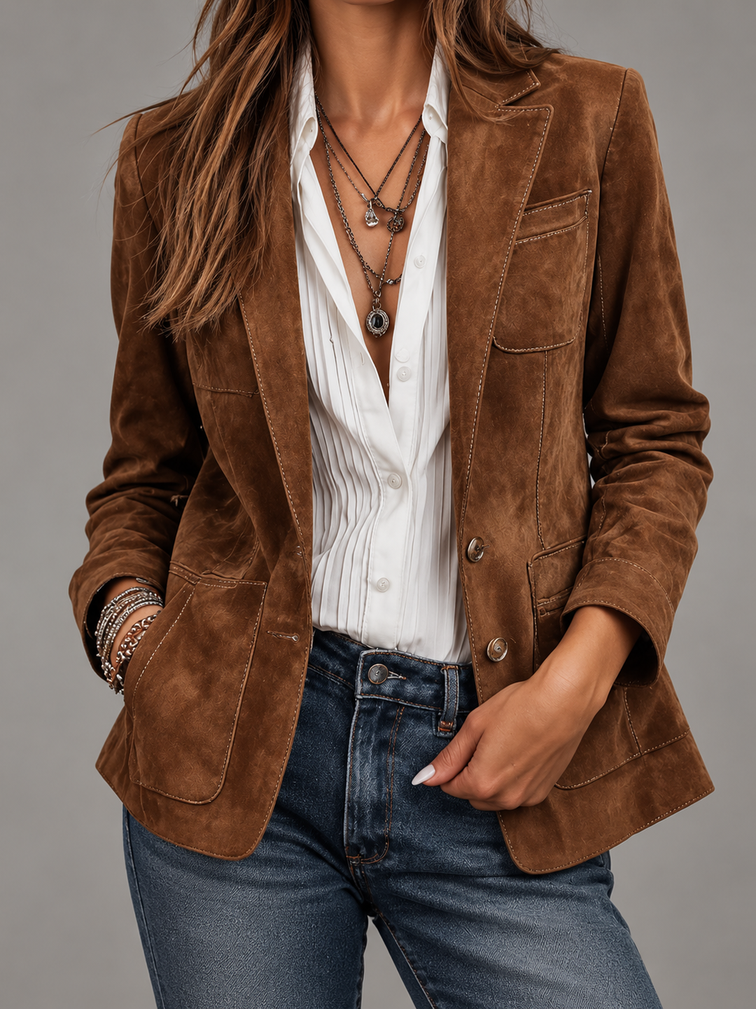 Elena | Vintage Brown Blazer