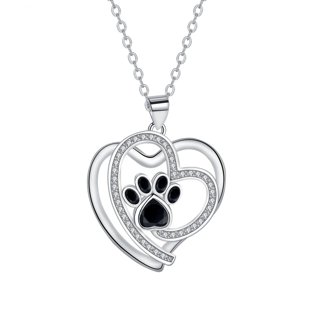 Collar de Plata con Huella y Circonita