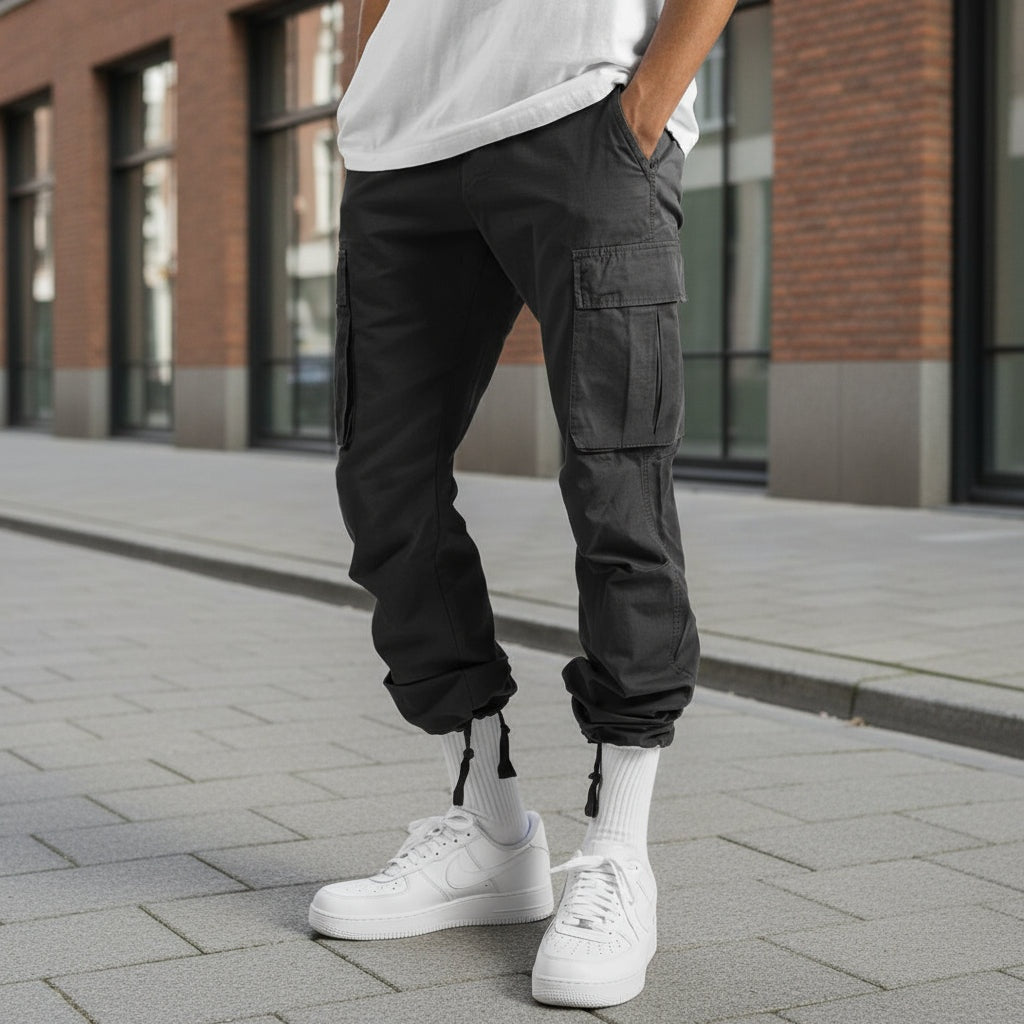 Adrián | Cargo Pants Hombre Bolsillos Laterales Corte Recto