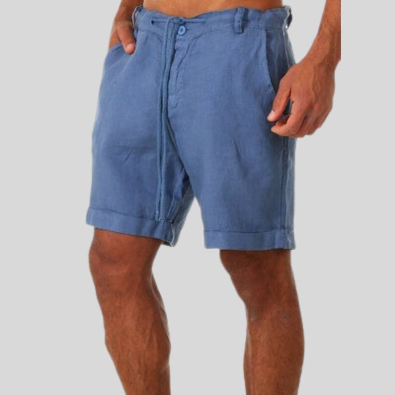 Adrián | Pantalón Corto de Lino Hombre Cintura Ajustable