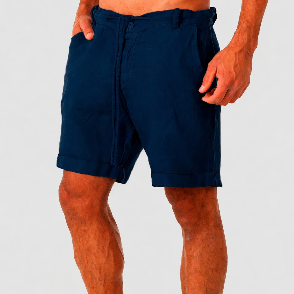 Adrián | Pantalón Corto de Lino Hombre Cintura Ajustable