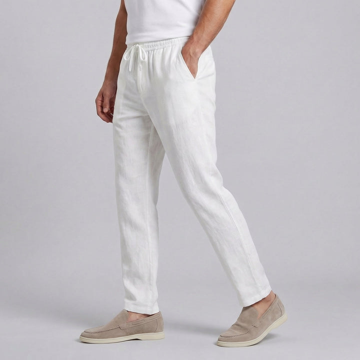 Andrés | Pantalón de Lino con Cordón Hombre Corte Recto