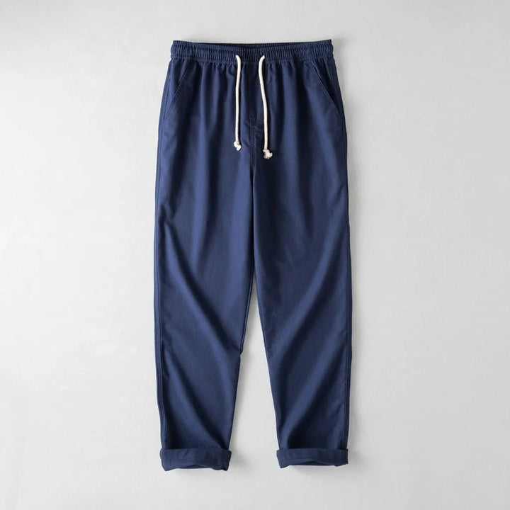 Andrés | Pantalón de Lino Hombre Cintura Elástica Cordón Pierna Ancha