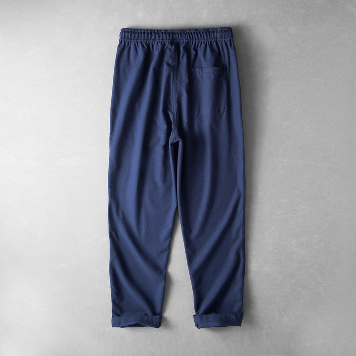 Andrés | Pantalón de Lino Hombre Cintura Elástica Cordón Pierna Ancha