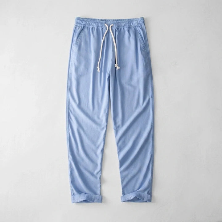 Andrés | Pantalón de Lino Hombre Cintura Elástica Cordón Pierna Ancha