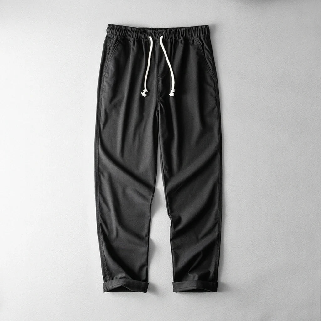 Andrés | Pantalón de Lino Hombre Cintura Elástica Cordón Pierna Ancha