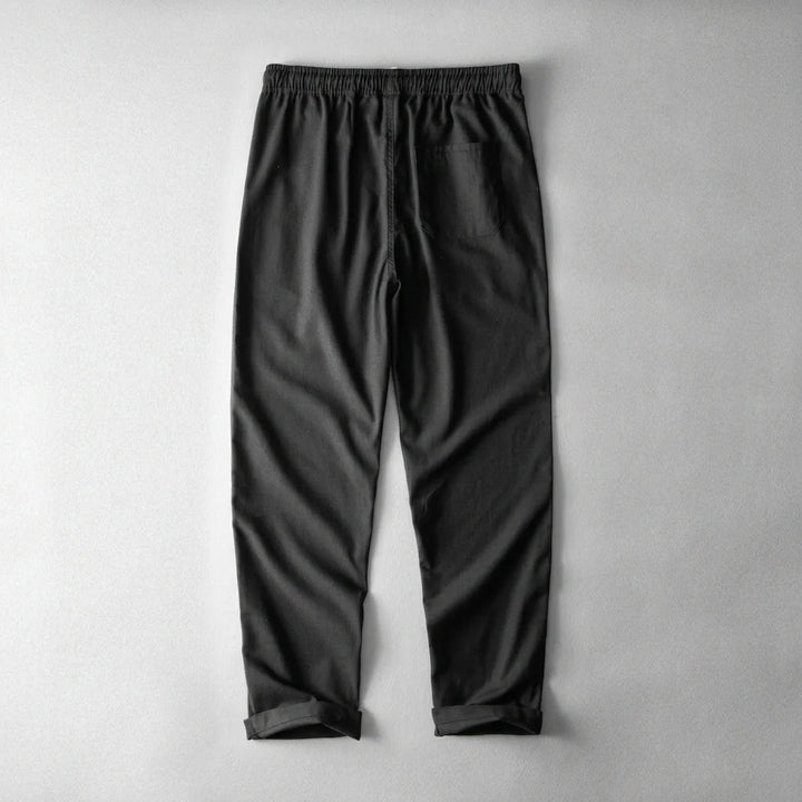Andrés | Pantalón de Lino Hombre Cintura Elástica Cordón Pierna Ancha